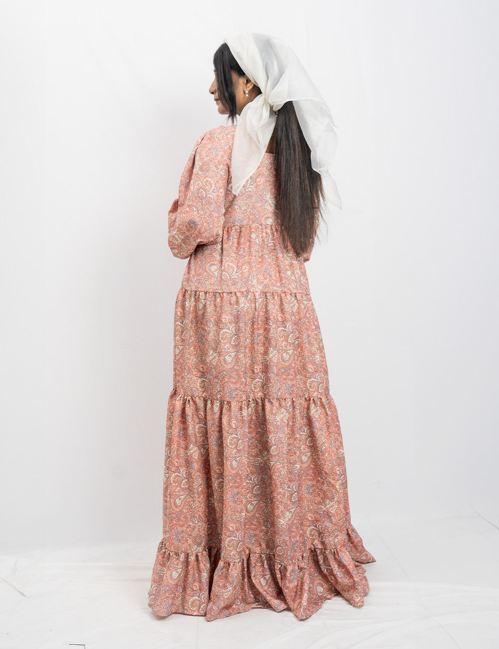 The Lady of Art – Dusty Orange Long Evening Gown