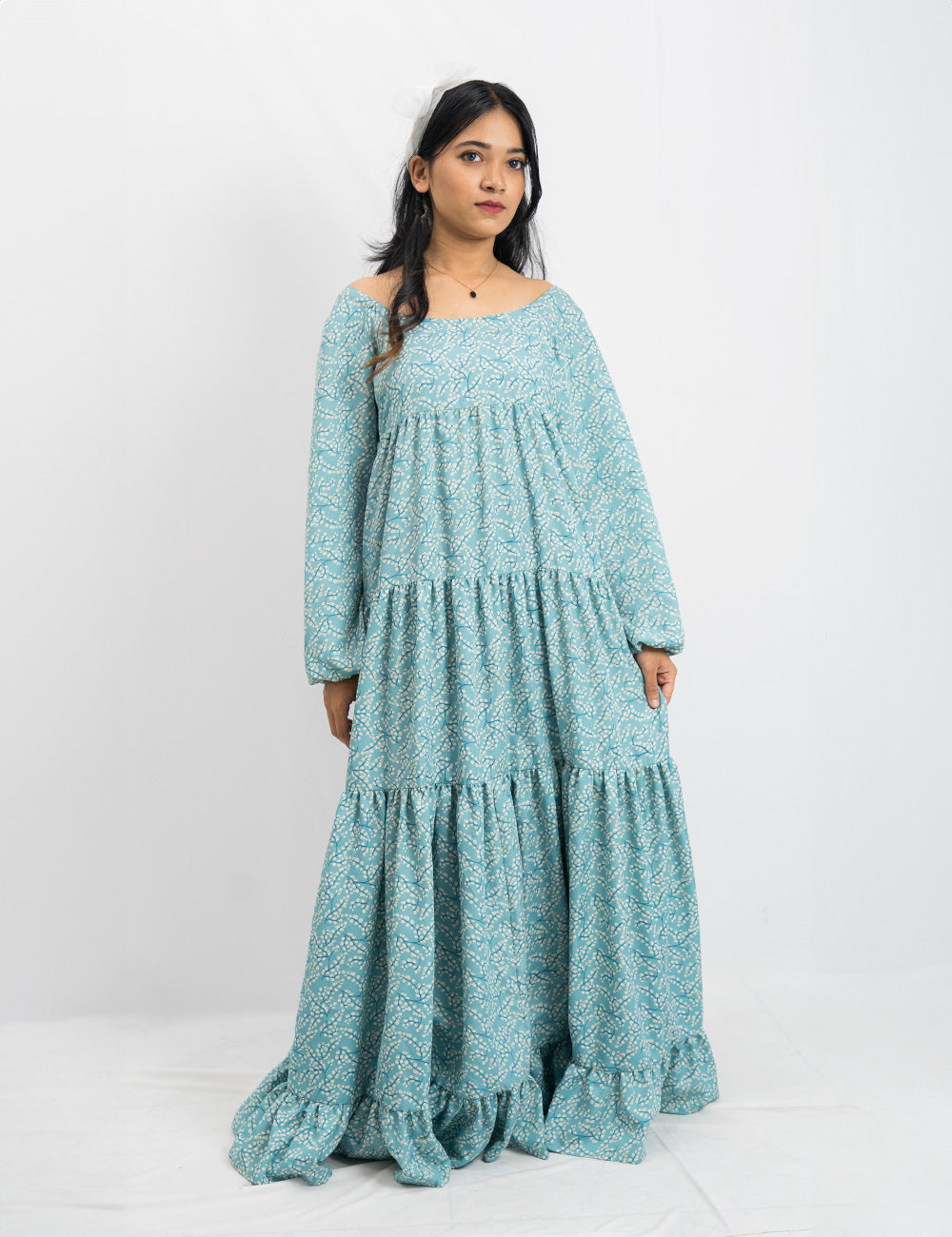 The Lady of Art- Light Sky Blue Long Maxi Dress -Evening Gown