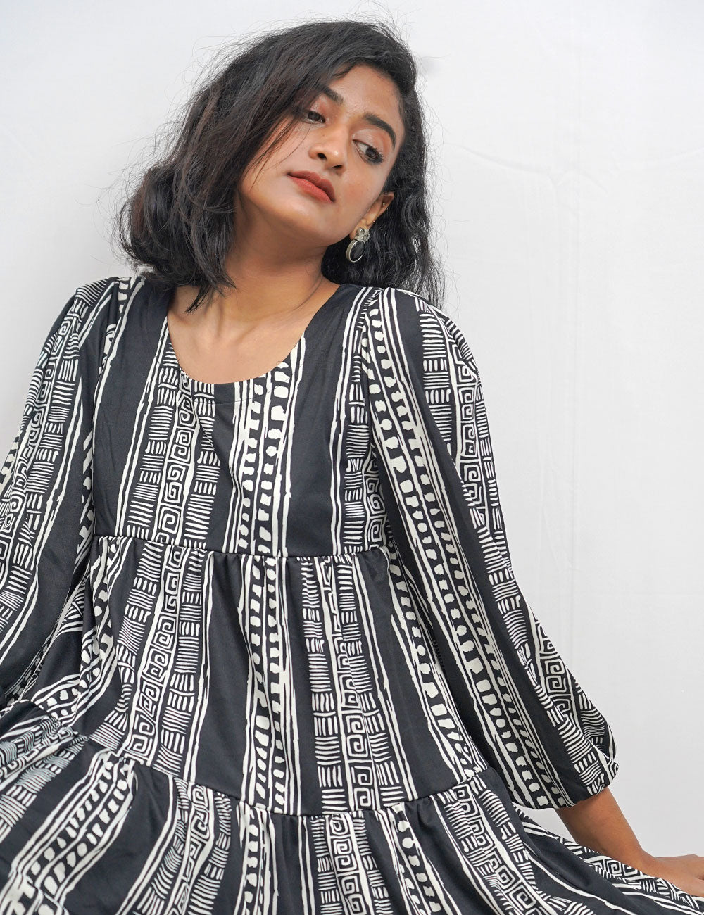 The Zesty Zebra – Black & White Maxi Dress