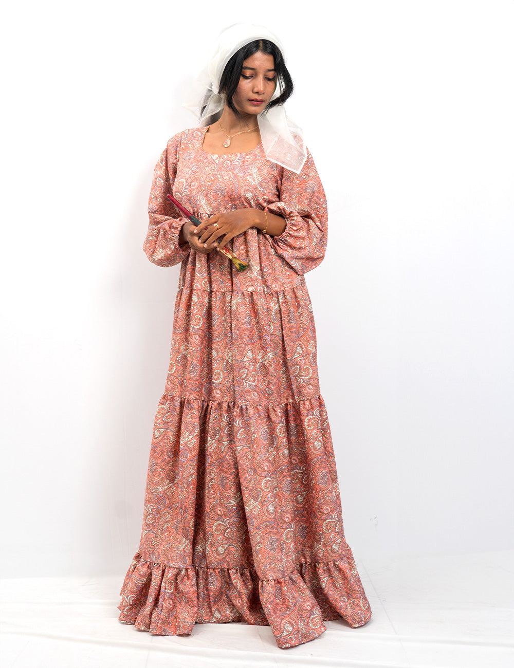 The Lady of Art – Dusty Orange Long Evening Gown