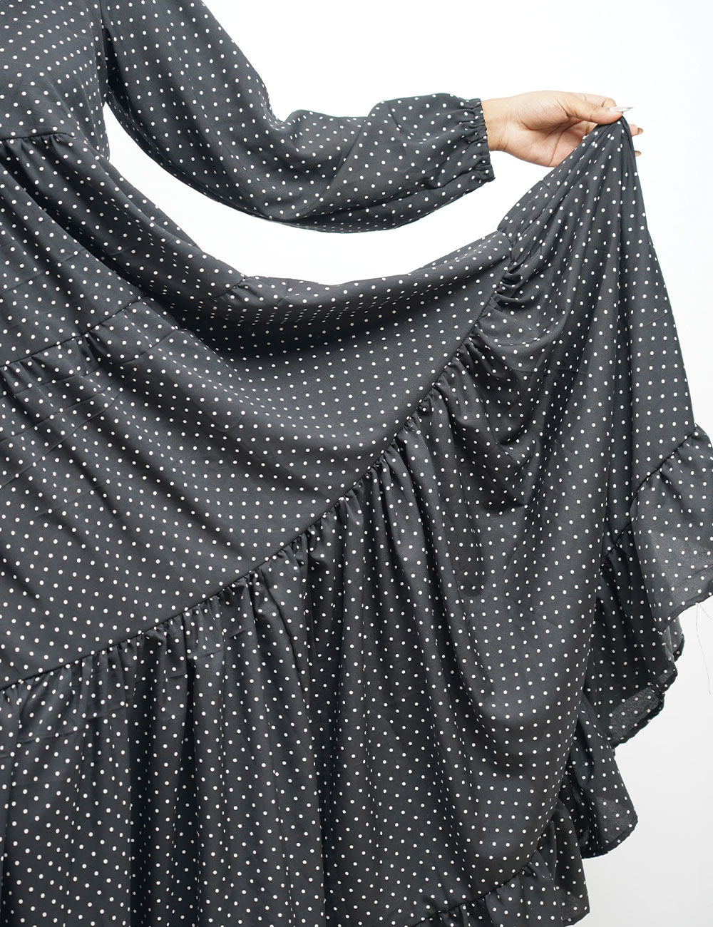 The Dot Damsel – Black & White Maxi Dress – Dotted Gown