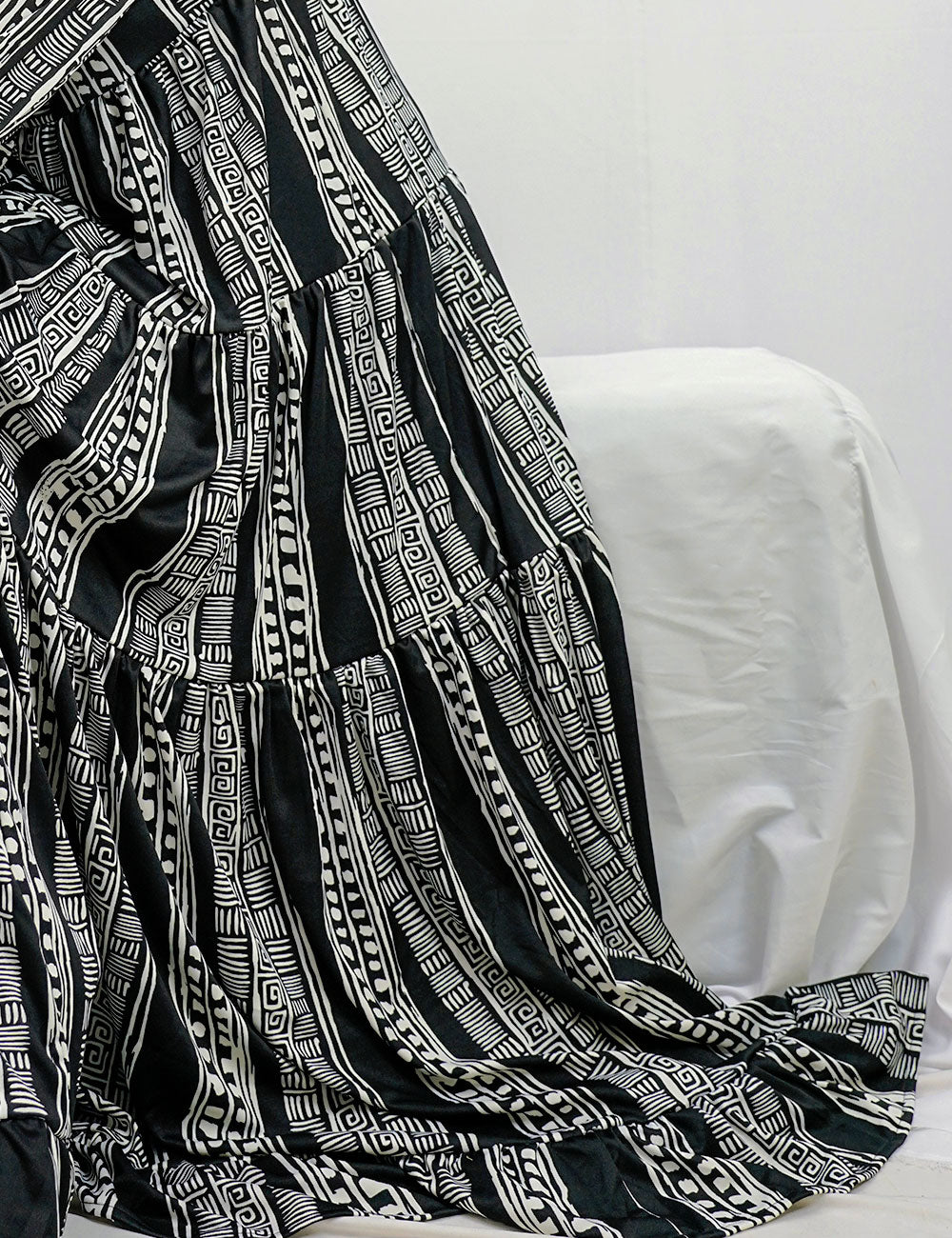 The Zesty Zebra – Black & White Maxi Dress
