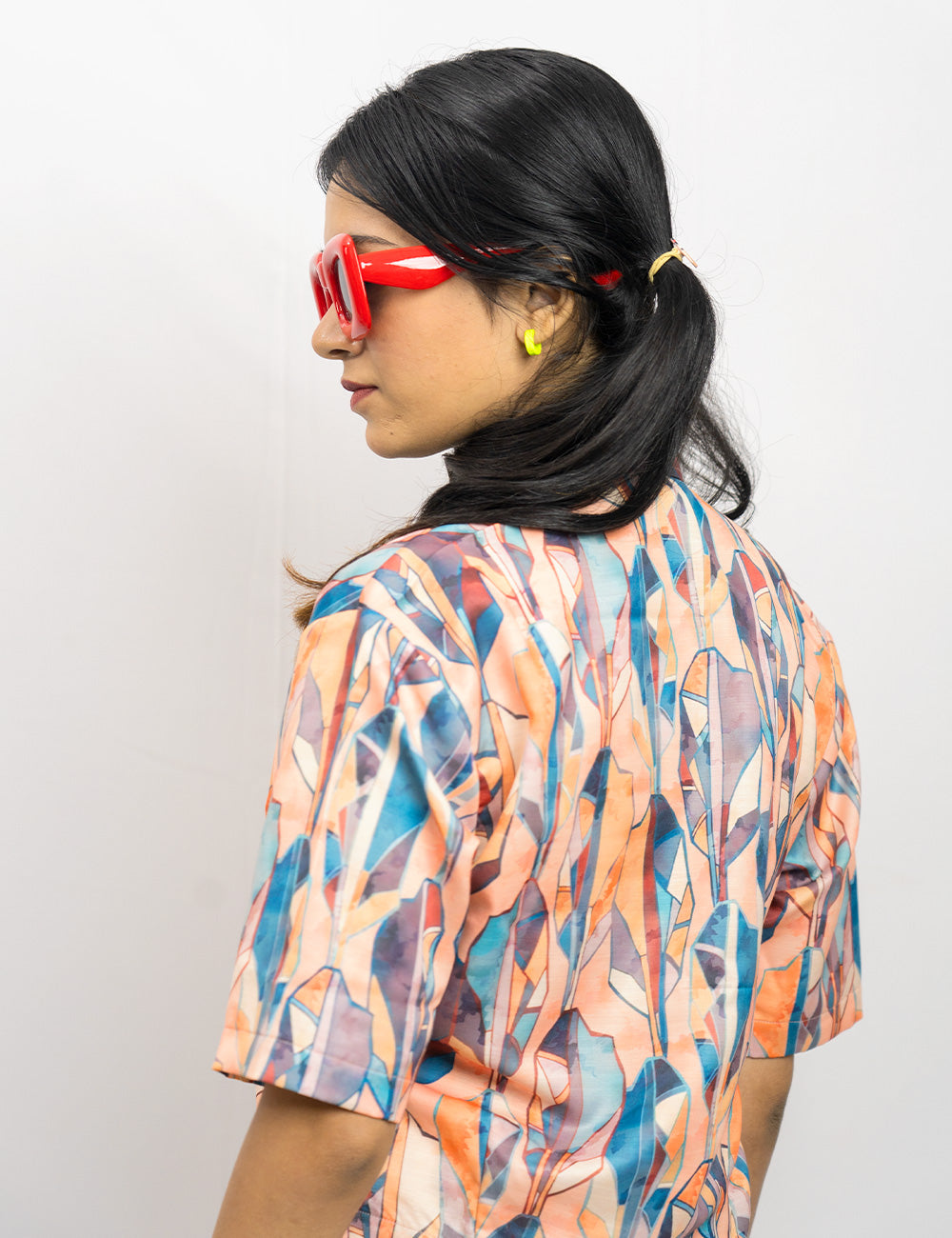 Splash of Shades – Light Tangerine Orange & Dusky Blue Co-Ords