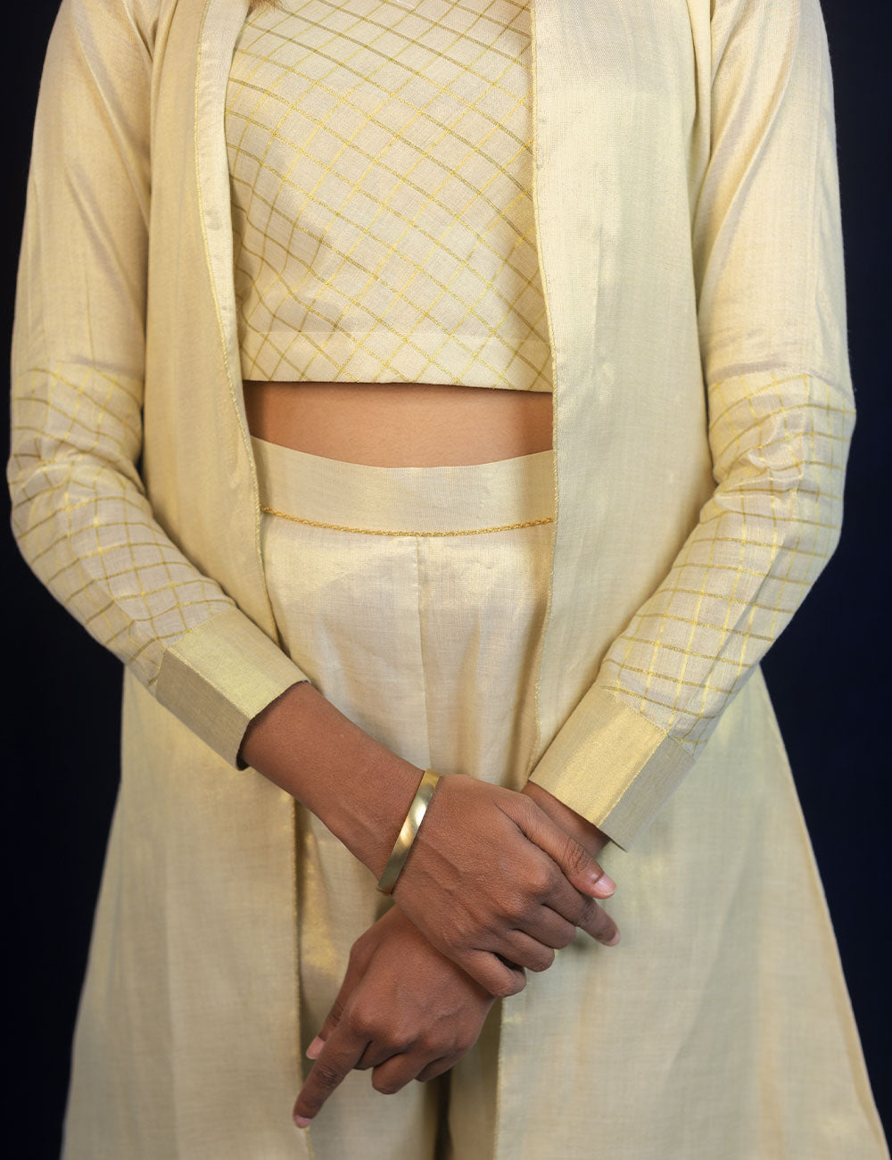 Proudi β Royal Golden Tri-Set of Co Ords & Coat