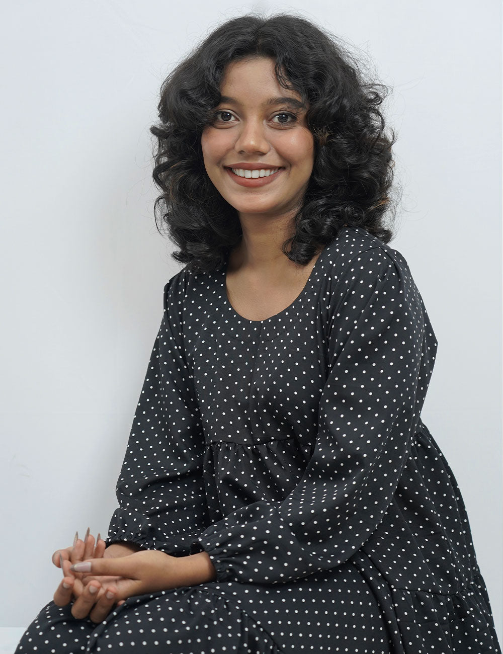 The Dot Damsel – Black & White Maxi Dress – Dotted Gown