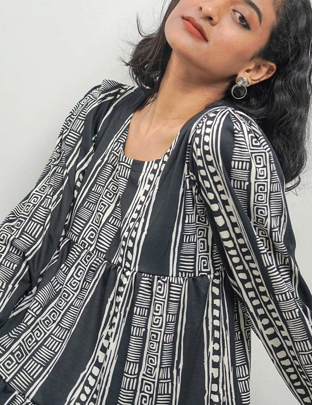 The Zesty Zebra – Black & White Maxi Dress