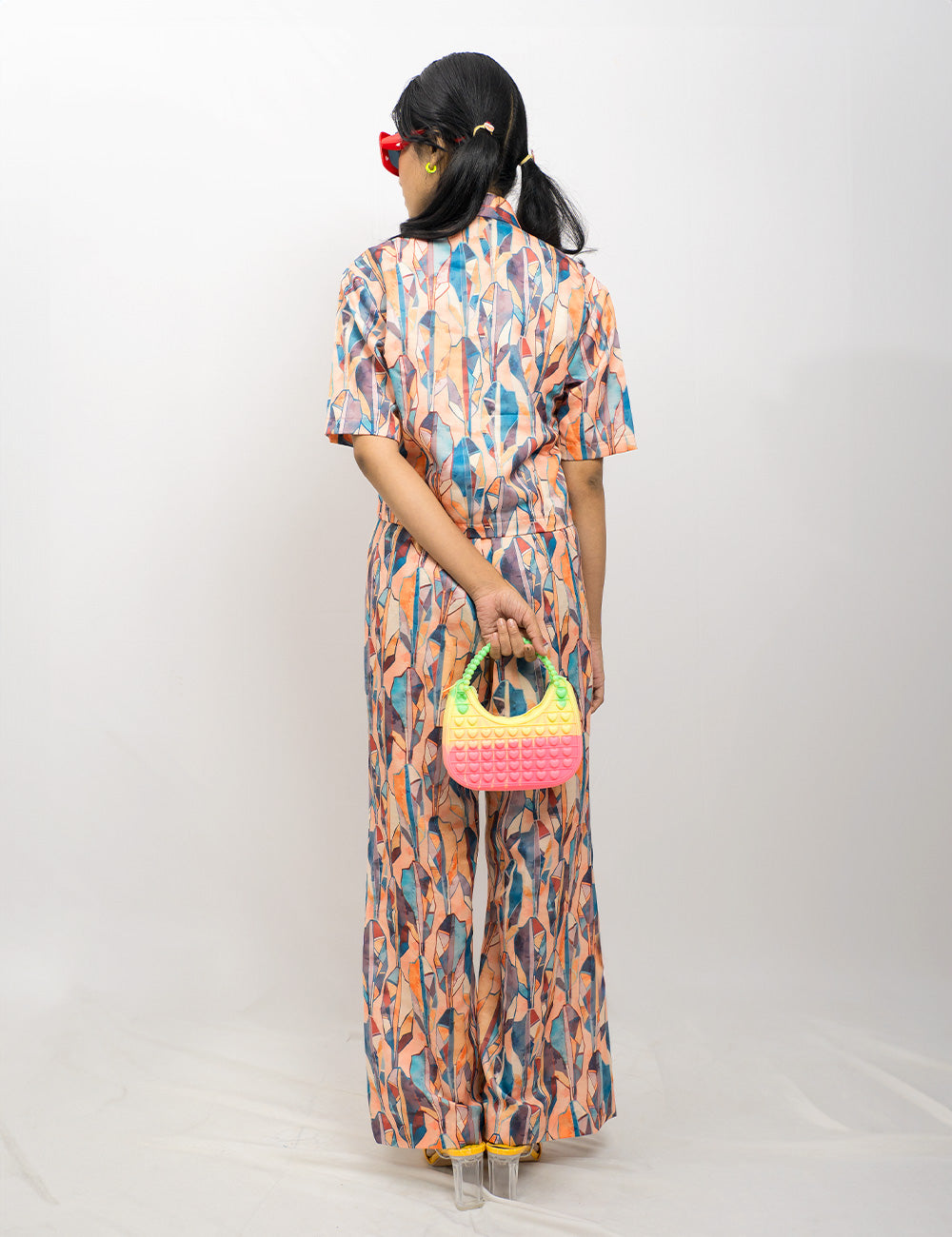 Splash of Shades – Light Tangerine Orange & Dusky Blue Co-Ords