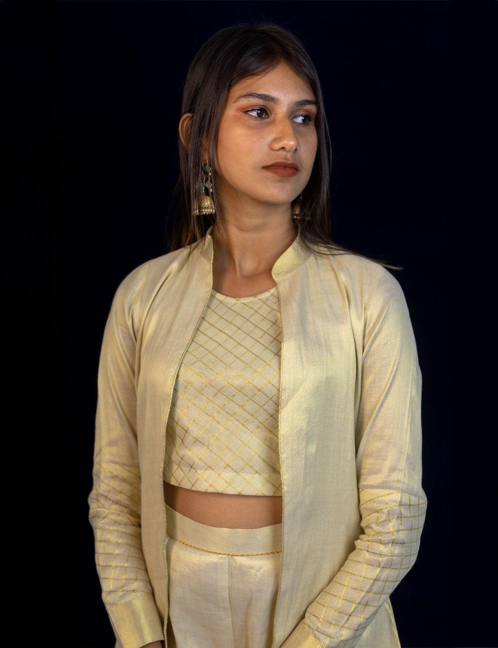 Proudi β Royal Golden Tri-Set of Co Ords & Coat