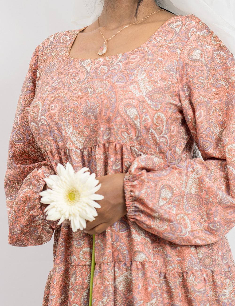 The Lady of Art – Dusty Orange Long Evening Gown