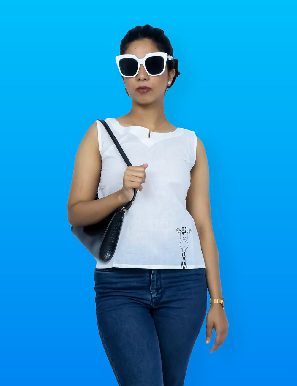 The White Giraffe - Cotton Candy short top
