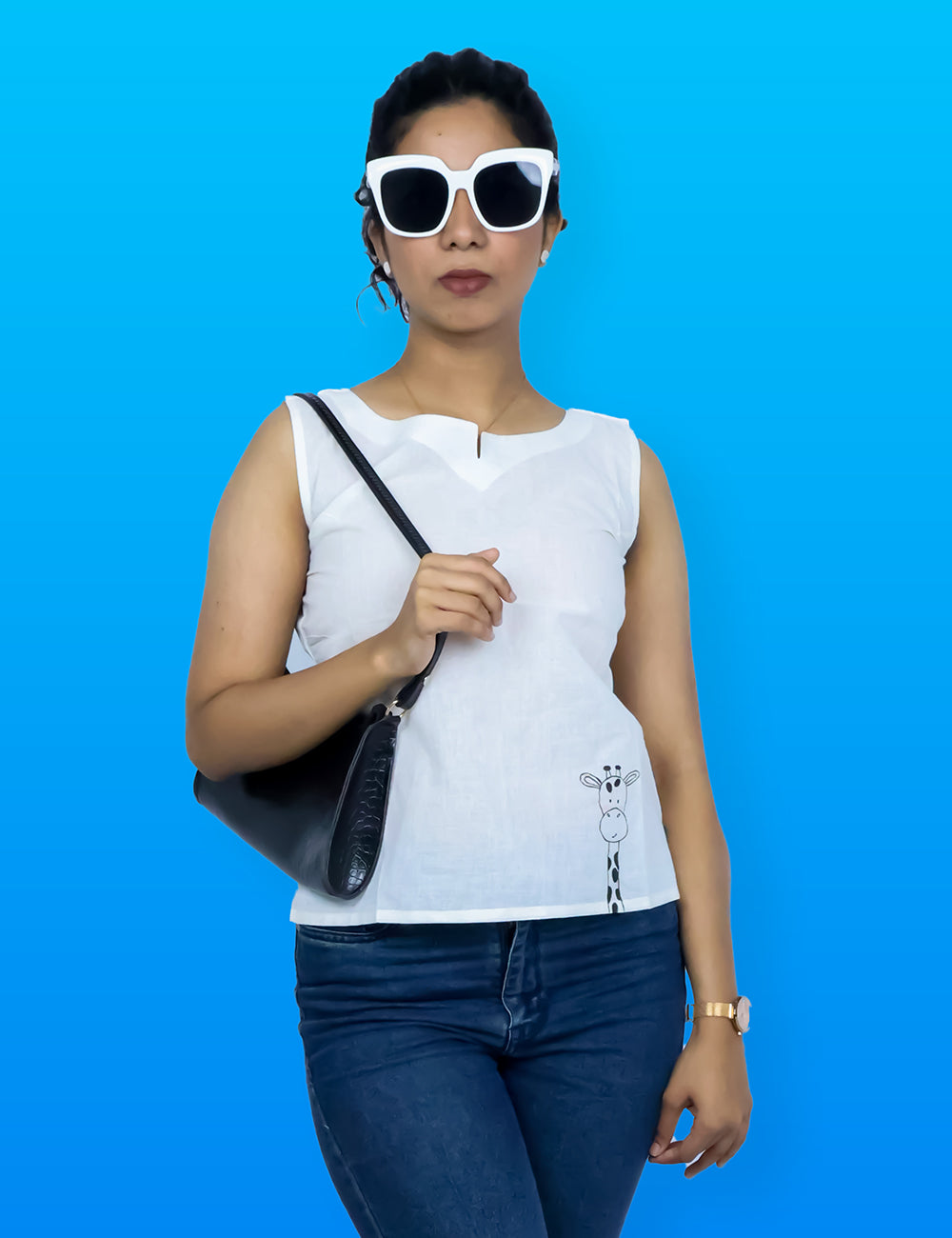 The White Giraffe - Cotton Candy short top