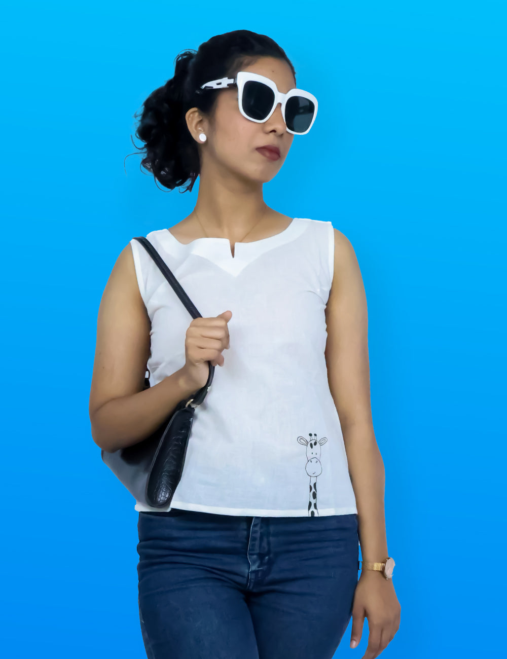 The White Giraffe - Cotton Candy short top