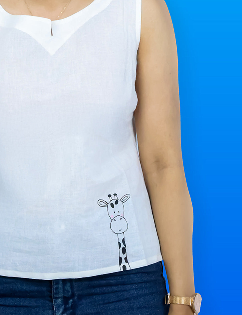 The White Giraffe - Cotton Candy short top