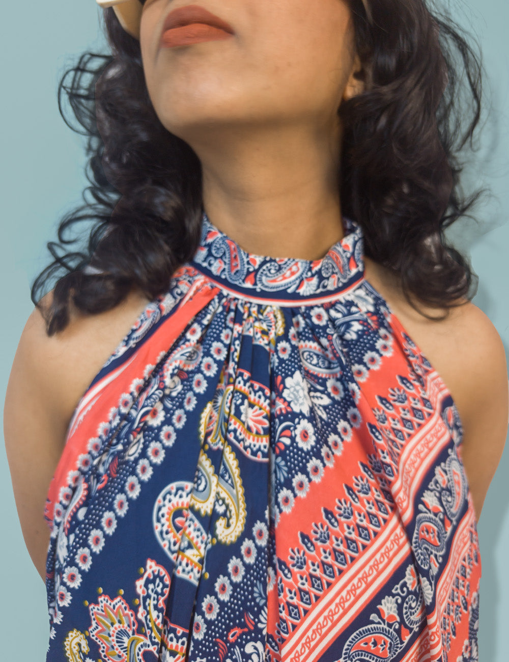 Paisley charms -Halter Neck Dress