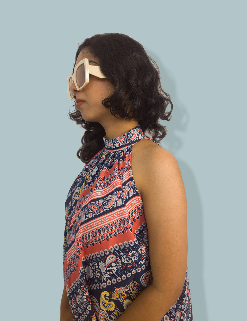 Paisley charms -Halter Neck Dress