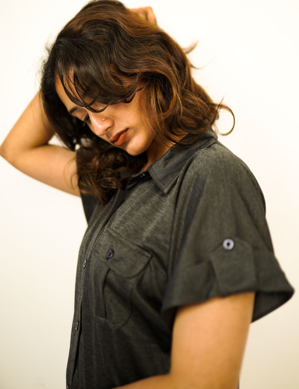 Lucy – Winter Black Casual Shirt