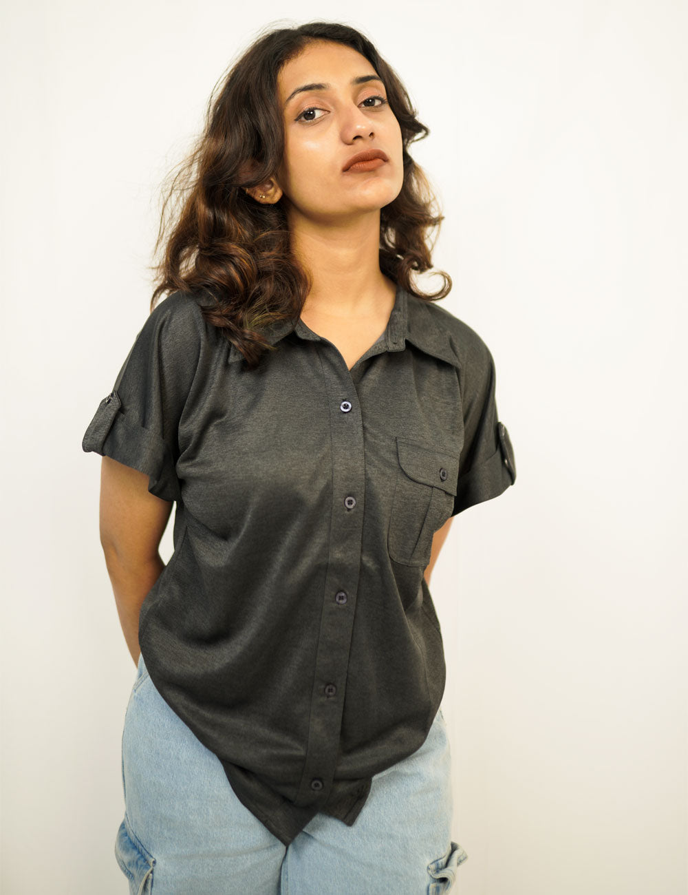 Lucy – Winter Black Casual Shirt