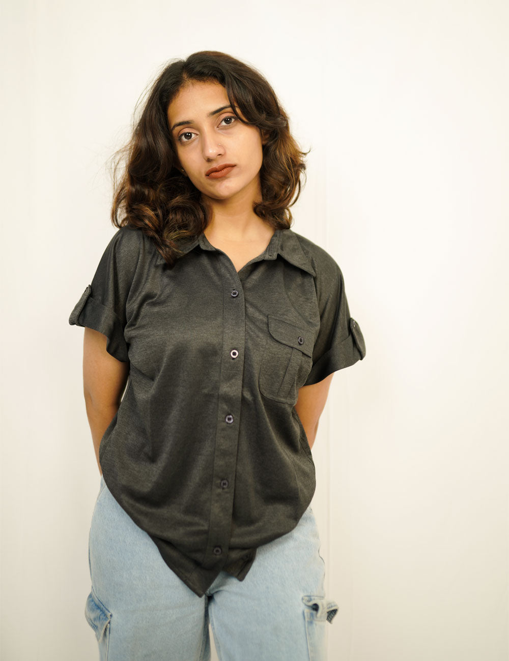 Lucy – Winter Black Casual Shirt