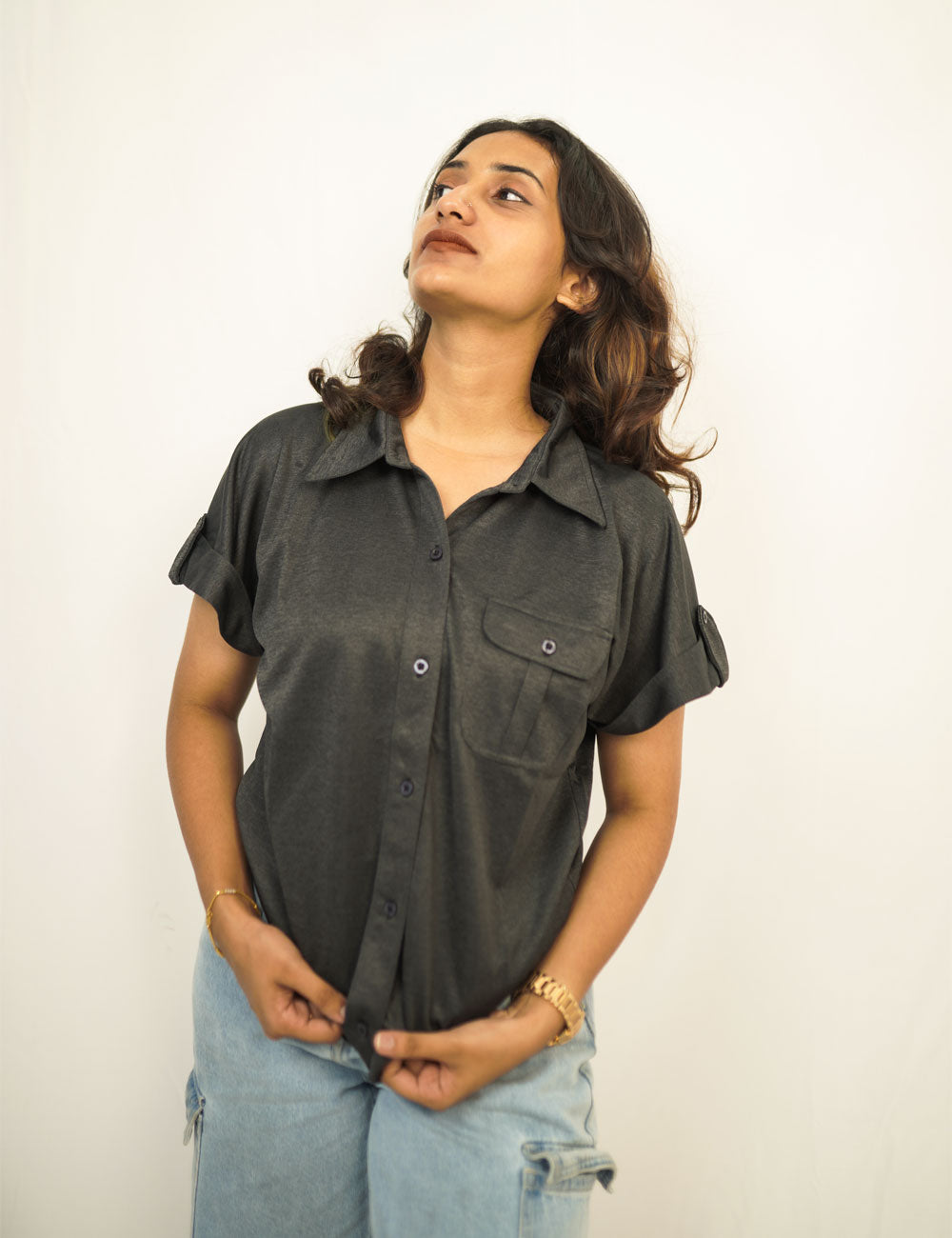 Lucy – Winter Black Casual Shirt