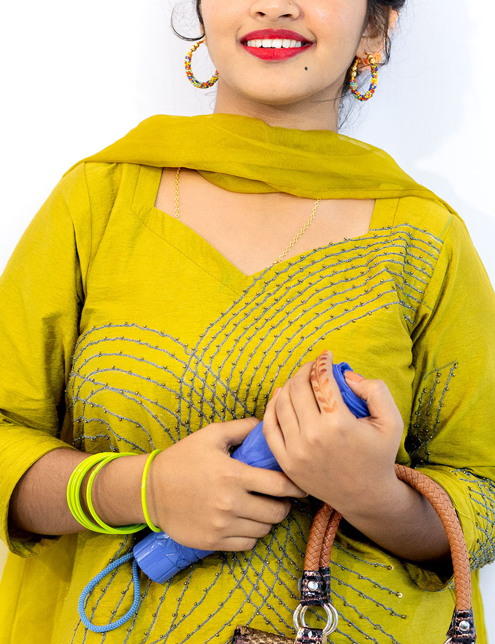 Teens of 80’s – Chartreuse Green Dupion Silk Churidar Set