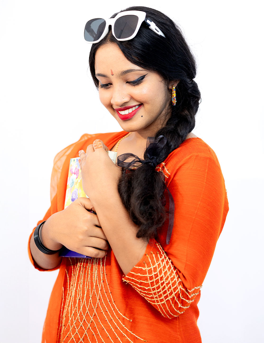 Teens of 80’s – Metallic Orange Dupion Silk Salwar Set