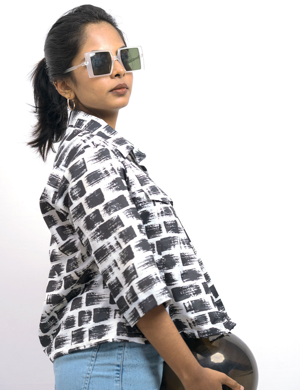 The 3B Balance – Black & White Patch Top