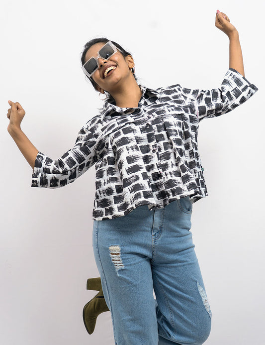 The 3B Balance – Black & White Patch Top