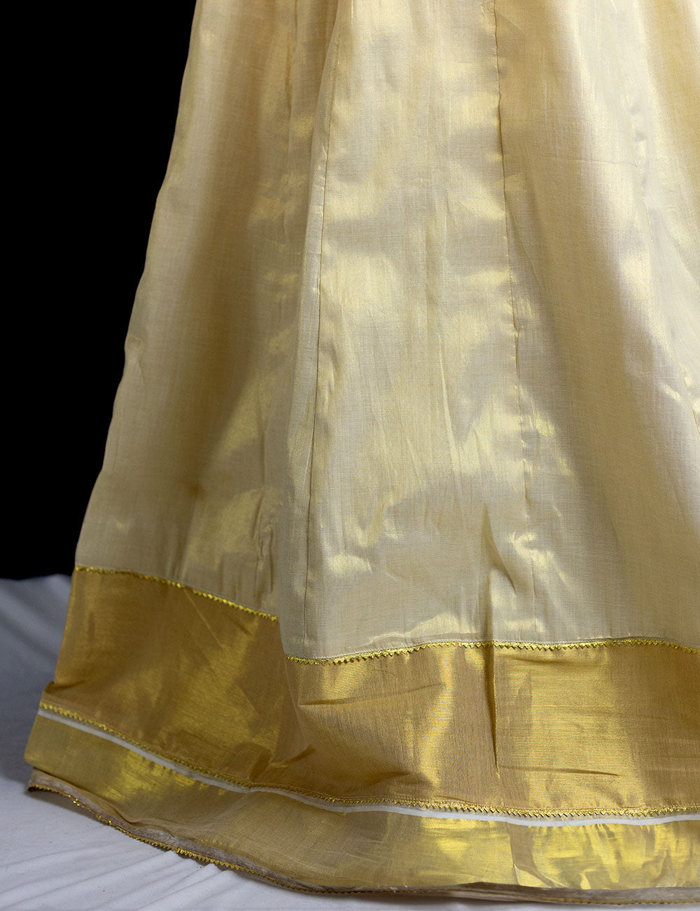 Pattu Paavada – Royal Golden Slim Silk Skirtc[Skirt Only]