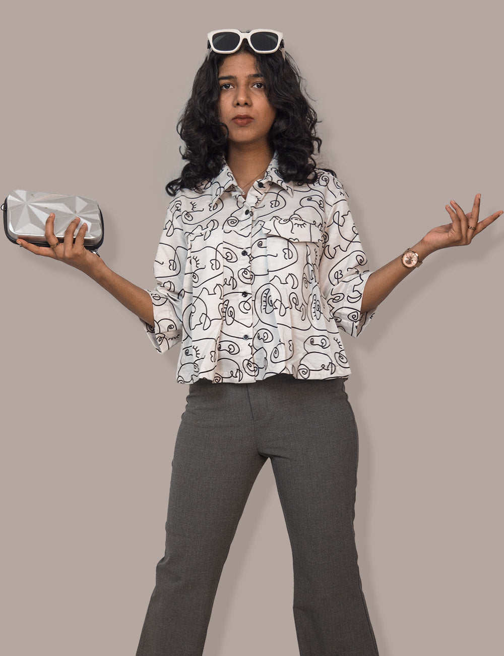 The Conceal- A Women's shirt made of abstract print