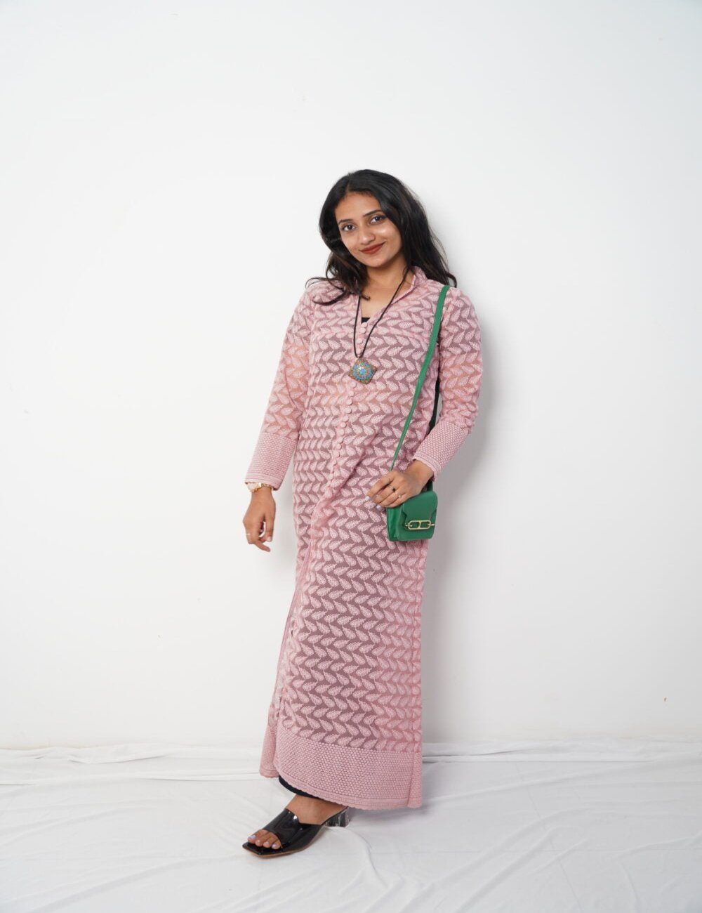 Pink Blossom – Printed Long Cardigan