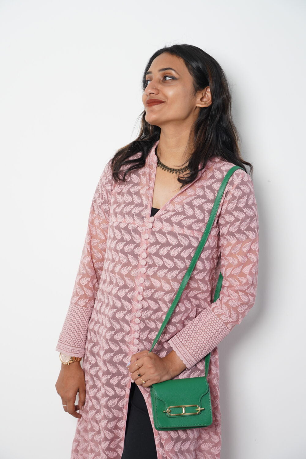 Pink Blossom – Printed Long Cardigan