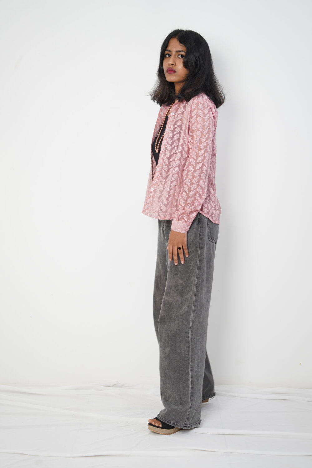 Pink Blossom – Long Sleeve Mid Length Cardigan