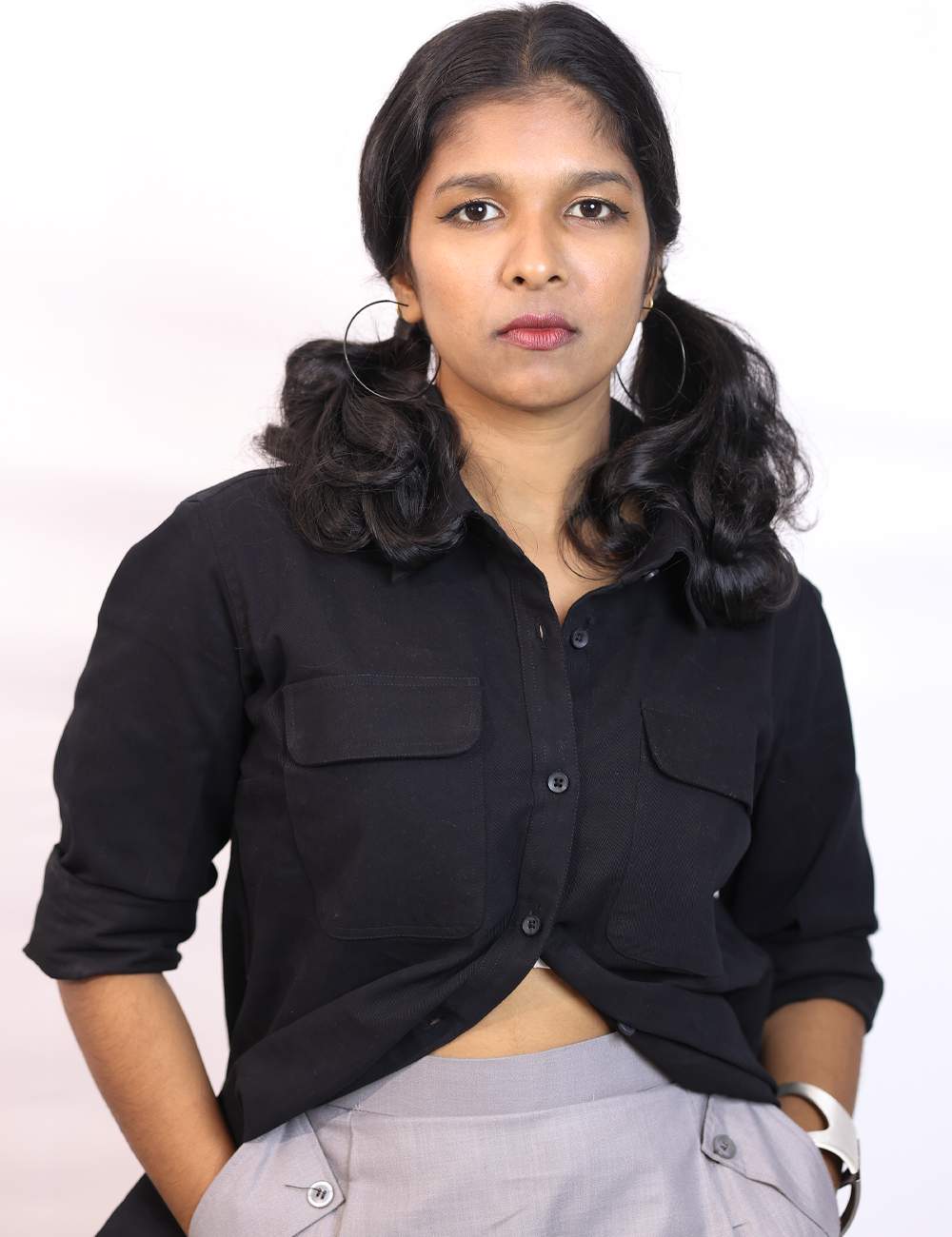 The Prestige – Raven Black Shirt & Ghost Grey Skirt