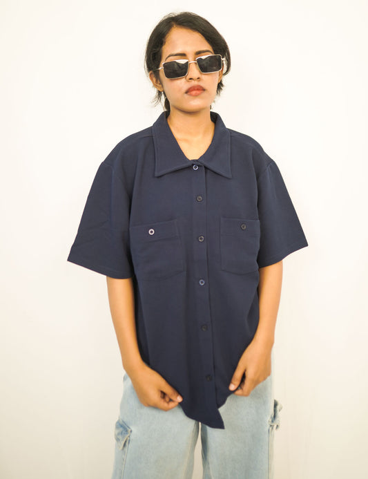 The Double Barrel – Oxford Blue Bi-Pocket Shirt