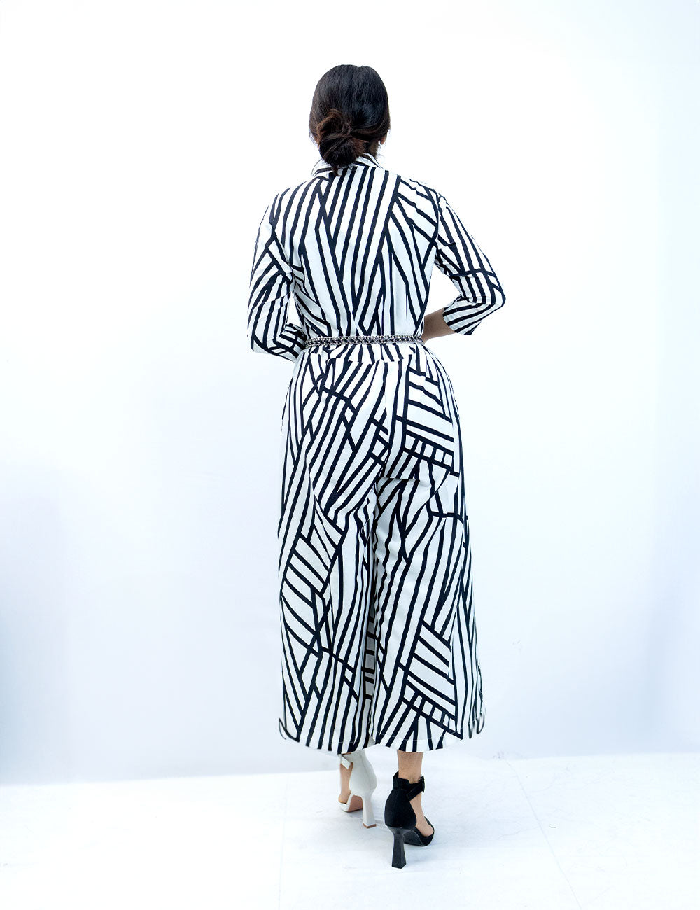 The Fallen Lines – B&W Striped Jumpsuits