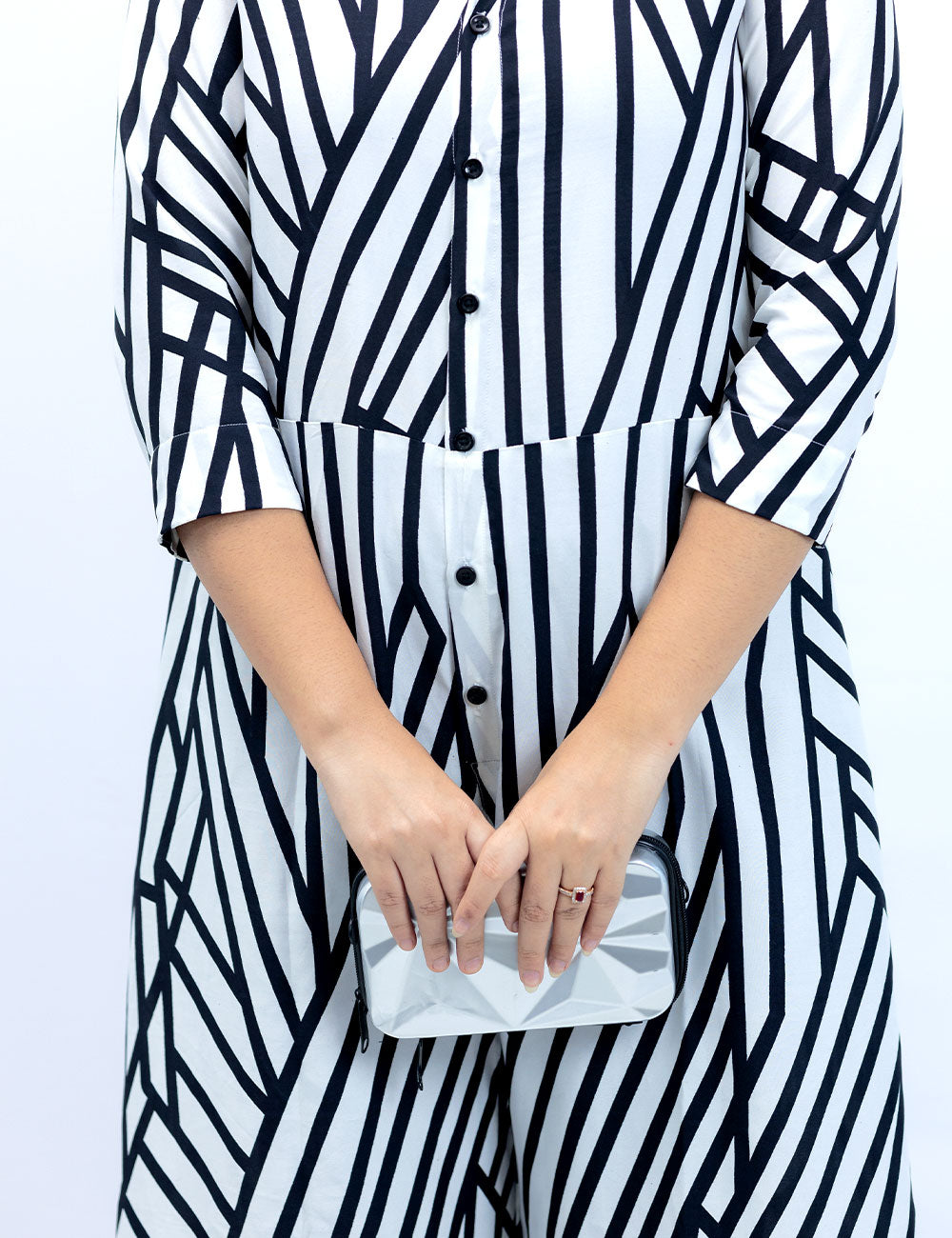 The Fallen Lines – B&W Striped Jumpsuits
